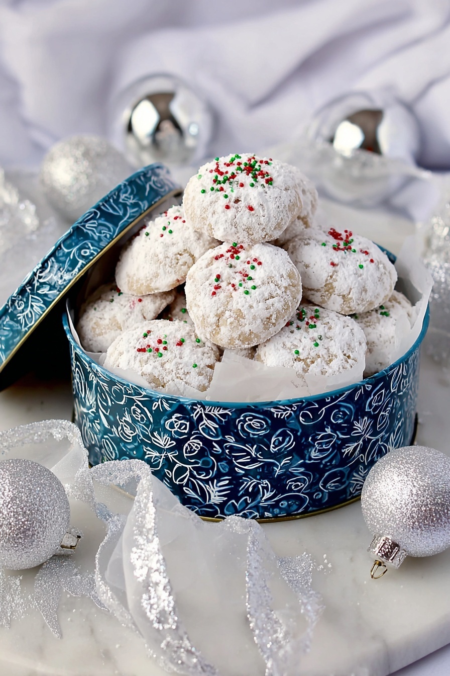 Gingerbread Snowball Cookies - Serving Suggestion