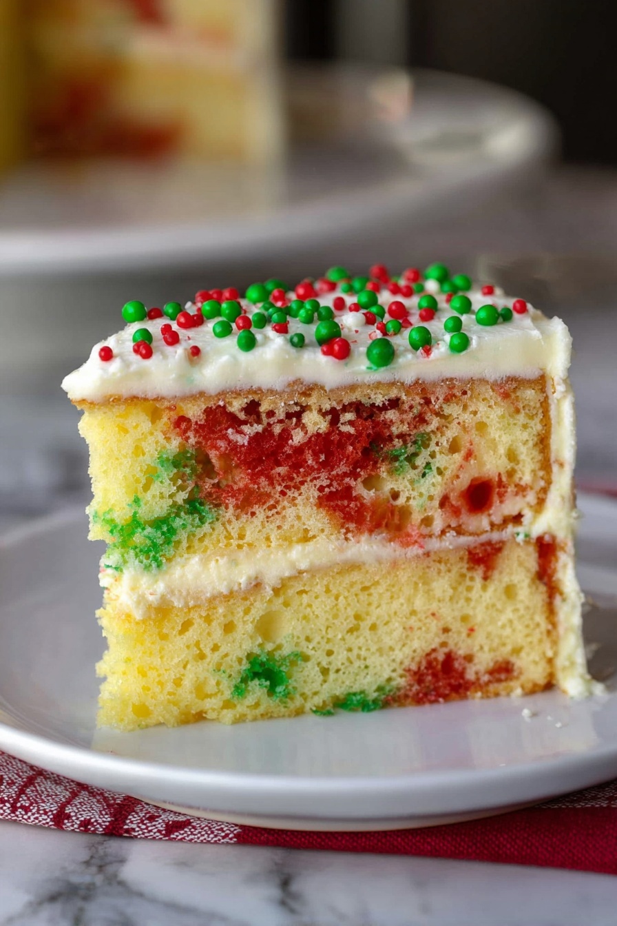 Strawberry Lime Poke Cake - Serving Suggestion