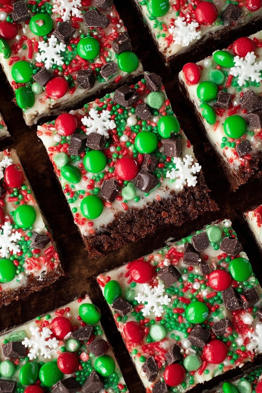 Christmas Brownie Bars - Serving Suggestion